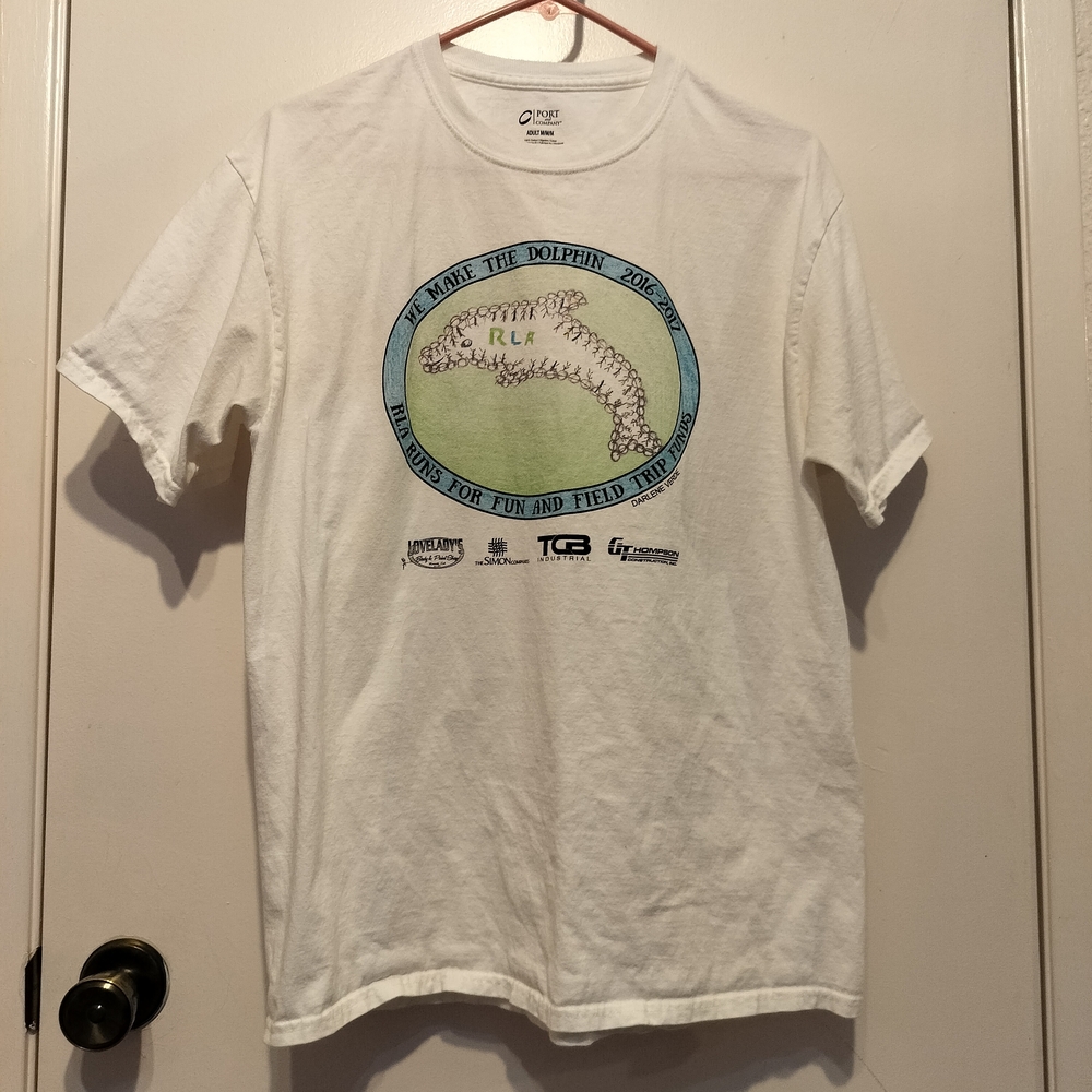 Port and Company White Dolphin Graphic Tee